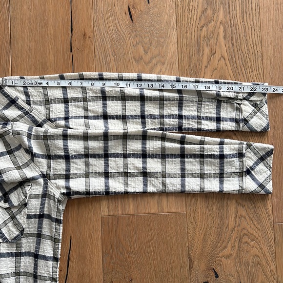 CURRENT ELLIOT Perfect Shirt in Gable Green Woodland Textured Plaid Shirt Size 1 - Picture 14 of 15